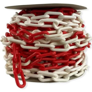 Plastic Chain, Red/White, 6mm x 25m Roll