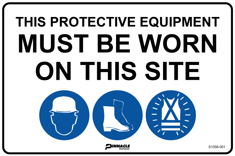 Combination Mandatory Sign, On This Site, Hardhat, Footwear, Hi Vis - Image 2