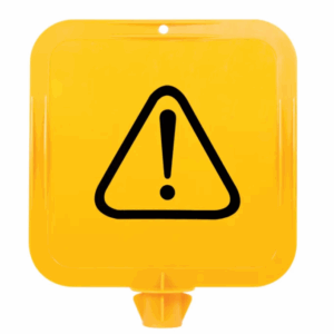 Yellow Lock In Sign Frame, Warning Triangle & Exclamation Mark