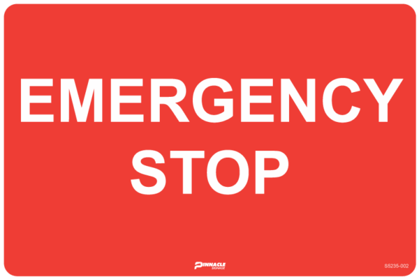 Emergency Stop (No Picto), 600 x 400mm Corflute