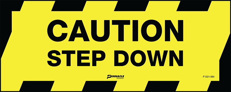 Floor Graphics, Self Adhesive, Anti-Slip, Caution Step Down - Image 2