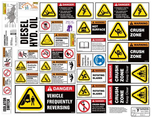Machinery Sticker Kit, Compactor