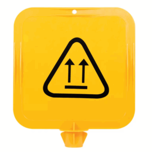 Yellow Lock In Sign Frame, Workers Above Picto