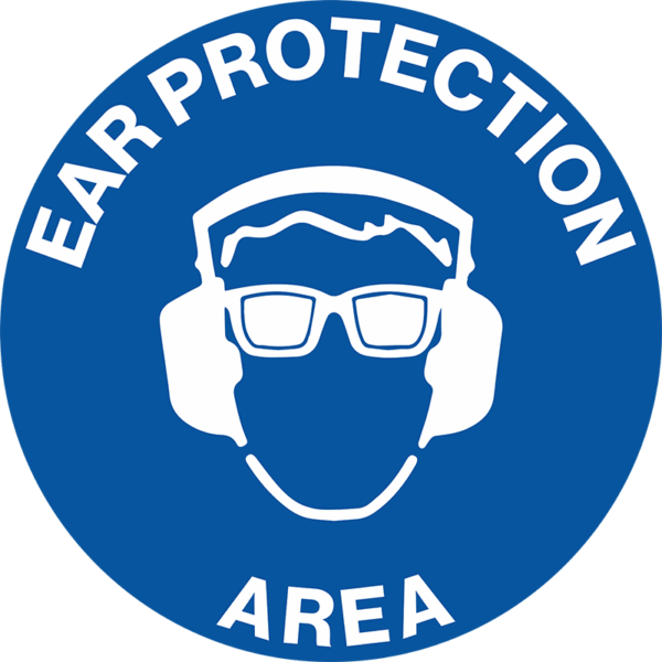 Floor Graphics, Self Adhesive, Anti-Slip, Ear Protection Area