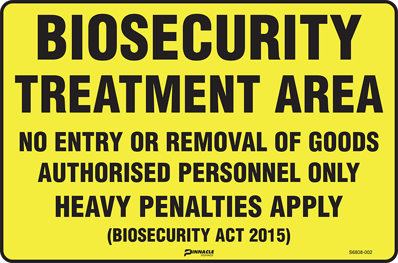 Biosecurity Treatment Area No Entry Or Removal Of Goods... - Image 2