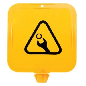 Yellow Lock In Sign Frame, Work In Progress Picto