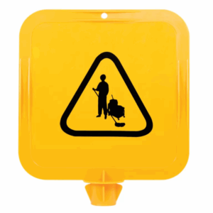 Yellow Lock In Sign Frame, Cleaning Picto