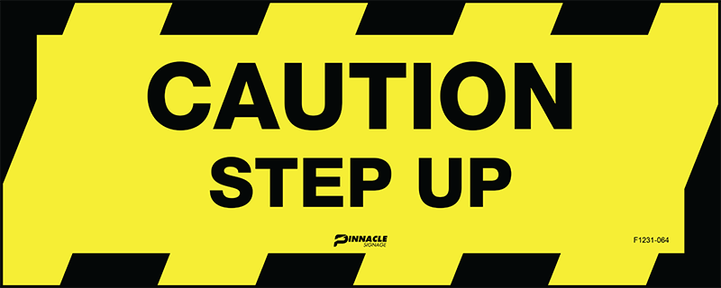 Floor Graphics, Self Adhesive, Anti-Slip, Caution Step Up - Image 2