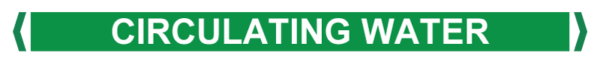 Self Adhesive Pipe Markers, Circulating Water (Green)