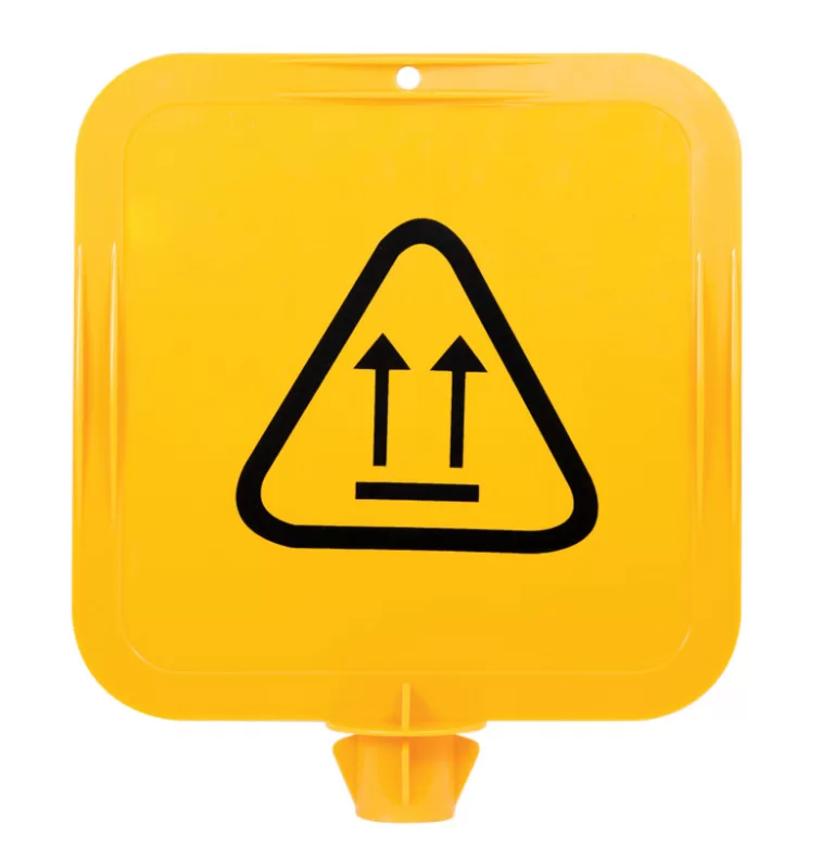 Yellow Lock In Sign Frame, Workers Above Picto - Image 3