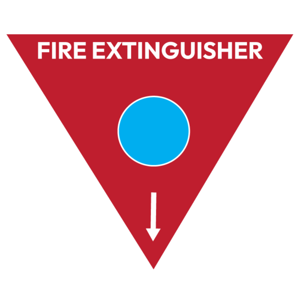 Fire Extinguisher Marker Foam (Blue Circle) Triangle Sign