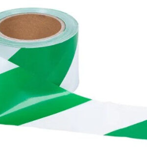 Green/White Barrier Tape, 75mm x 100m Roll