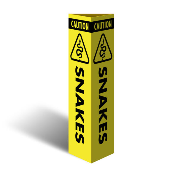 Three Sided Bollard Cover Surround, Caution Snakes (With Picto)