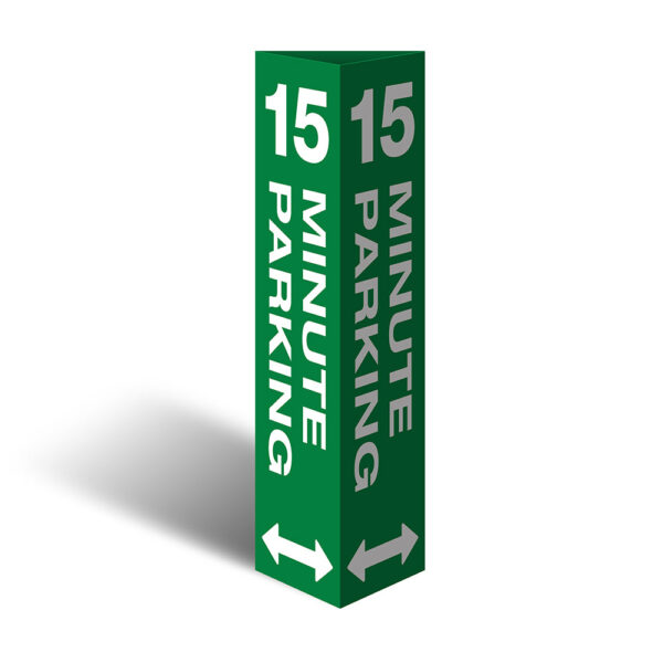 Three Sided Bollard Cover Surround, 15 Minute Parking (Dual Arrows)