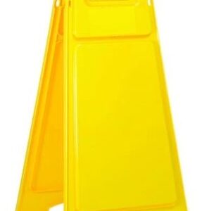 Plastic Sign Stand, Double Sided, Blank Yellow