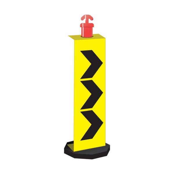Corflute Bollard Sign Chevron (Right) 1200 x 300mm