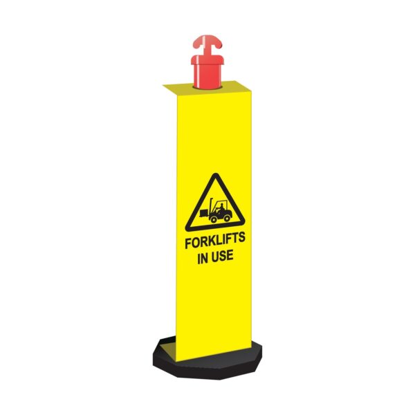Corflute Bollard Sign Forklifts In Use 1200 x 300mm