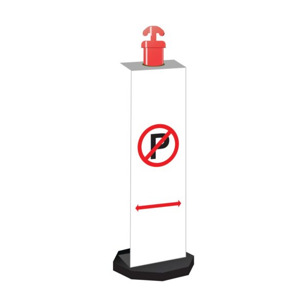 Corflute Bollard Sign No Parking (Symbolic) Left & Right Arrows 1200 x 300mm