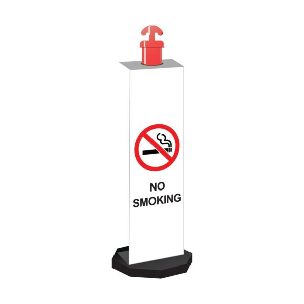 Corflute Bollard Sign No Smoking 1200 x 300mm