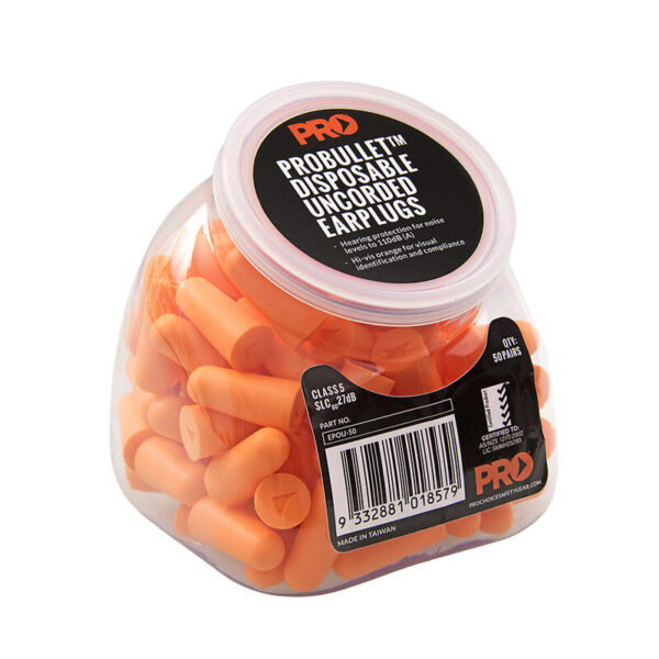 Probullet Disposable Earplugs 50 Pack Uncorded