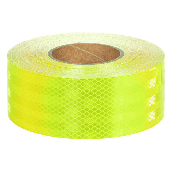 Fluorescent Lime Green Adhesive Reflective Tape, Class 1, 75mm x 45.7m