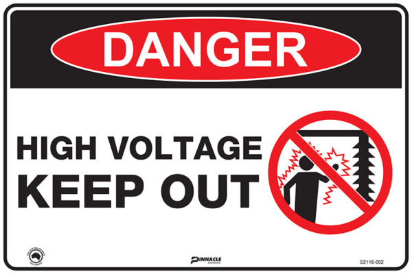 Danger High Voltage Keep Out + Symbol