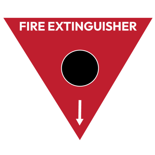 Fire Extinguisher Marker CO2 (Black Circle) Triangle Sign