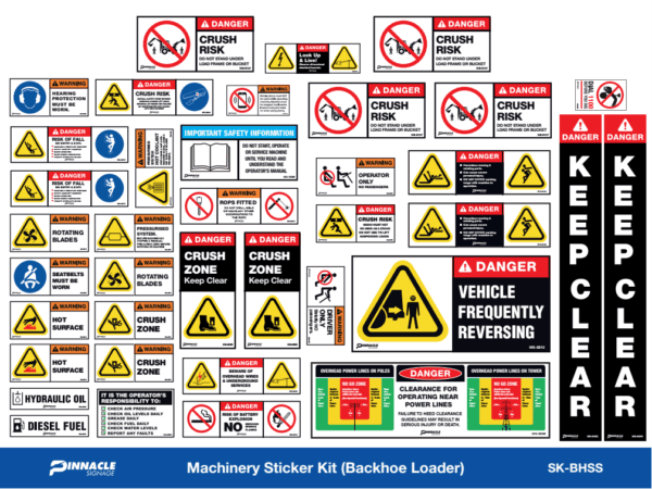 Machinery Sticker Kit, Backhoe Loader
